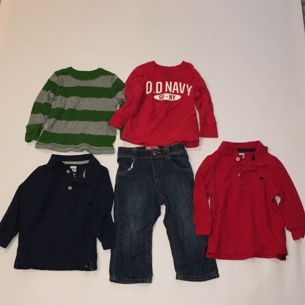 Old Navy Clothing Lot Of 5 shirts and jeans 18-24m